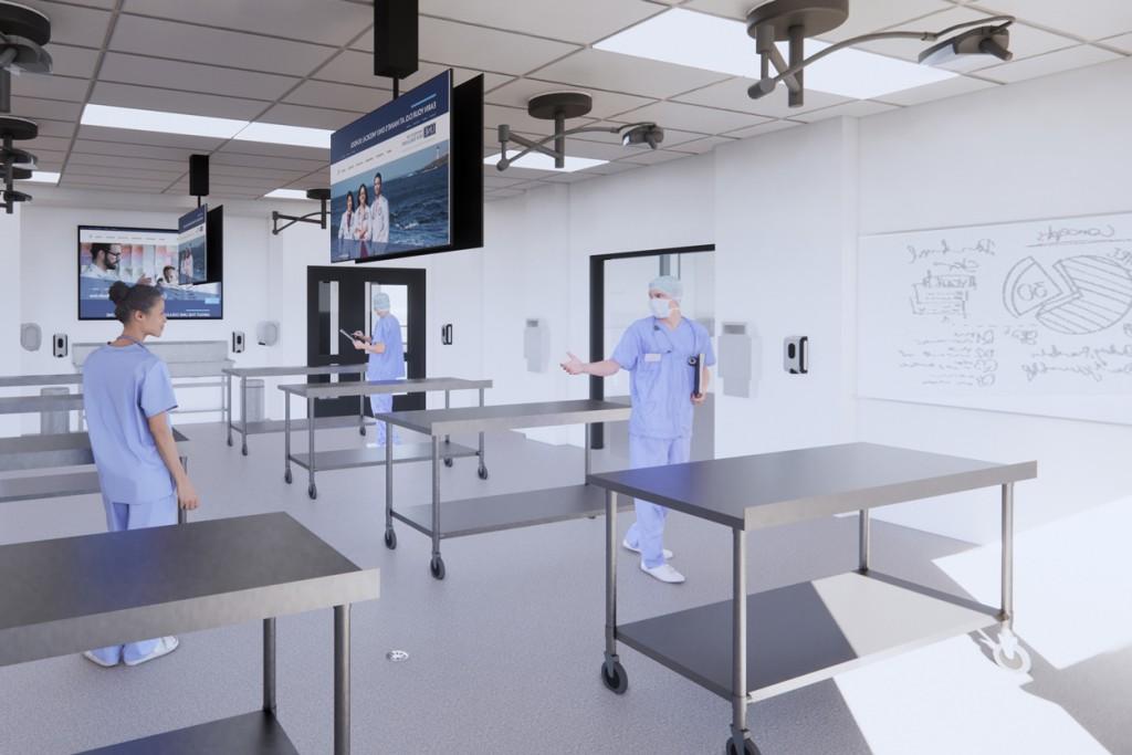 Rendering of the anatomy lab in the new Harold and Bibby Alfond Center for 健康 科学s 